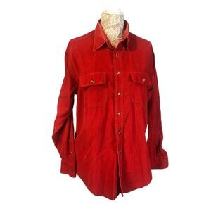 Vintage Abercrombie & Fitch red corduroy button shirt size xl